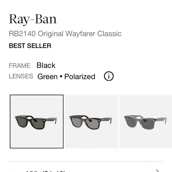 Authentic Ray-Ban Wayfarer Polarized Black Sunglasses with Case - Picture 7 of 10